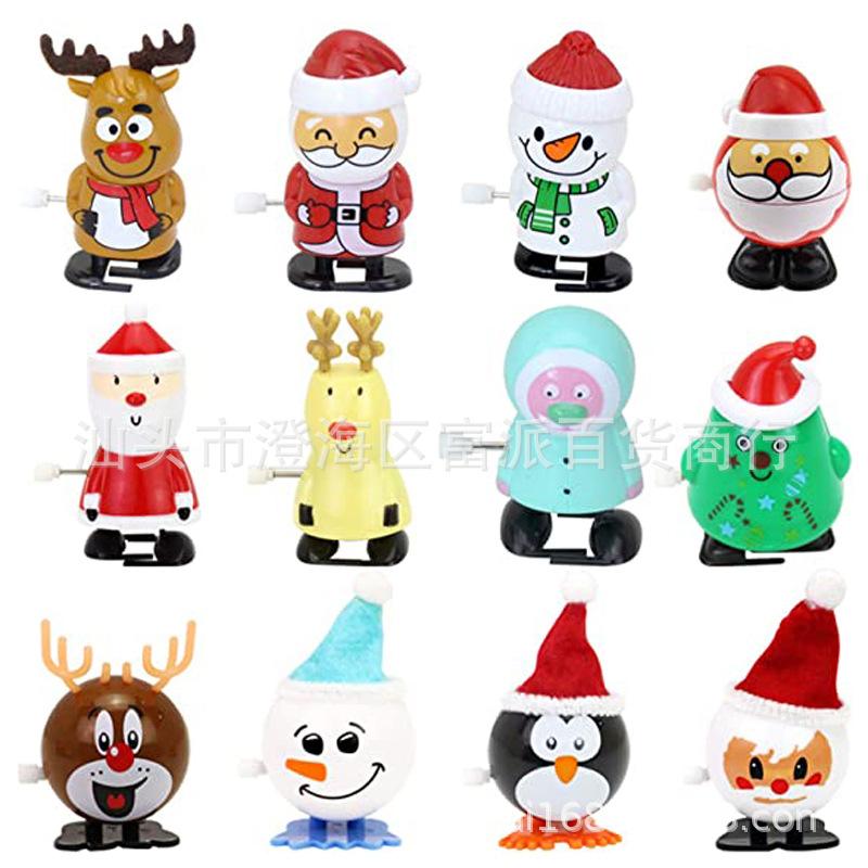 Christmas Spring Toy That Can Walk After Being Wound Up Santa Claus and Reindeer Spring Toy Children's Christmas Gift