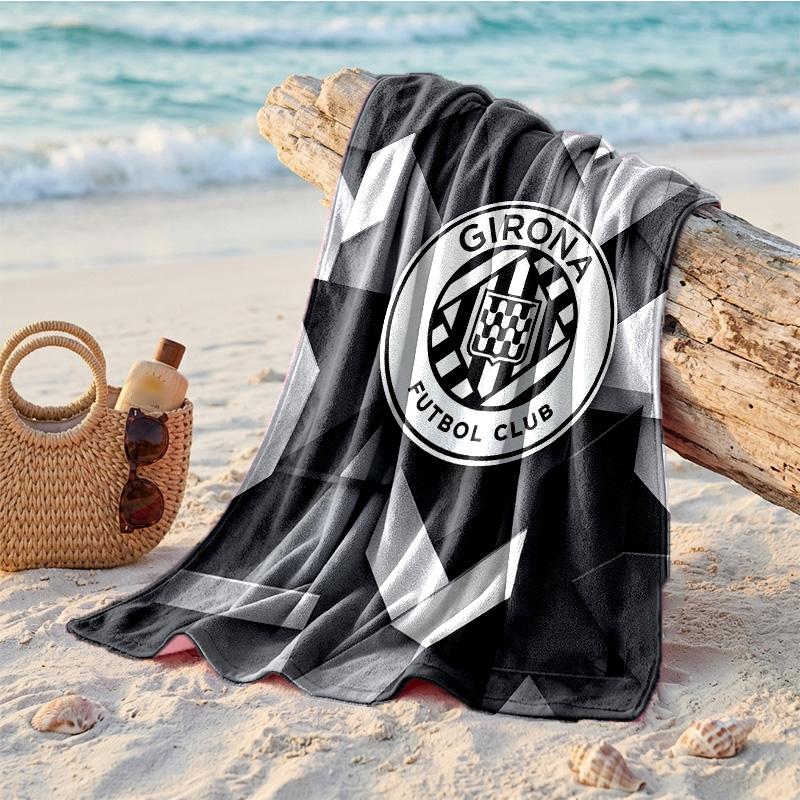 Girona FC Print Microfiber Beach Towel Quick Dry Absorbent Large Towel For Beach Swimming Travel