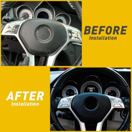 Steering Wheel Button Trim Fits For Mercedes E Benz C G Class 2012-2016 Silver