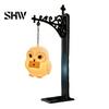 Retro Dark Fantasy Decor Hanging Magic Owl Bird Deer Bookend Lamp, Gothic Metal Bookshelf Light, Magical Lantern for Reading Nook Vintage Library