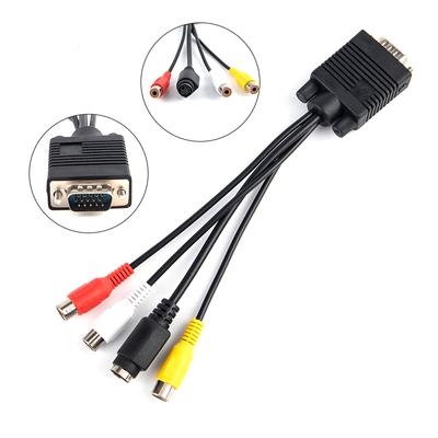 3Rca konvertorový kabel Vga na video TV výstup S-Video AV adaptér Vga na VGA kabel