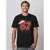 Men'S Christmas T-Shirt with Design Number 67 - Featuring a Christmas Hat And Snowflake Print, This Short-Sleeve Round-Neck Casual Shirt, Comfort