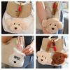 Cute Teddy Dog Plush Coin Purse Keychain Small Pendant Kid Toys Backpack Hanging Stuffed Animals Christmas Keyring Birthday Gift
