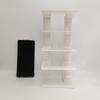4-Slot Desktop Book Stand Organizer - Durable PP Material, White & Purple, Space-Saving Design for Office, School, or Home Use