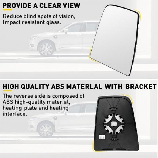 Fit 2015- Ford Transit-350 HD Mirror Glass Heated Upper Left Driver Side