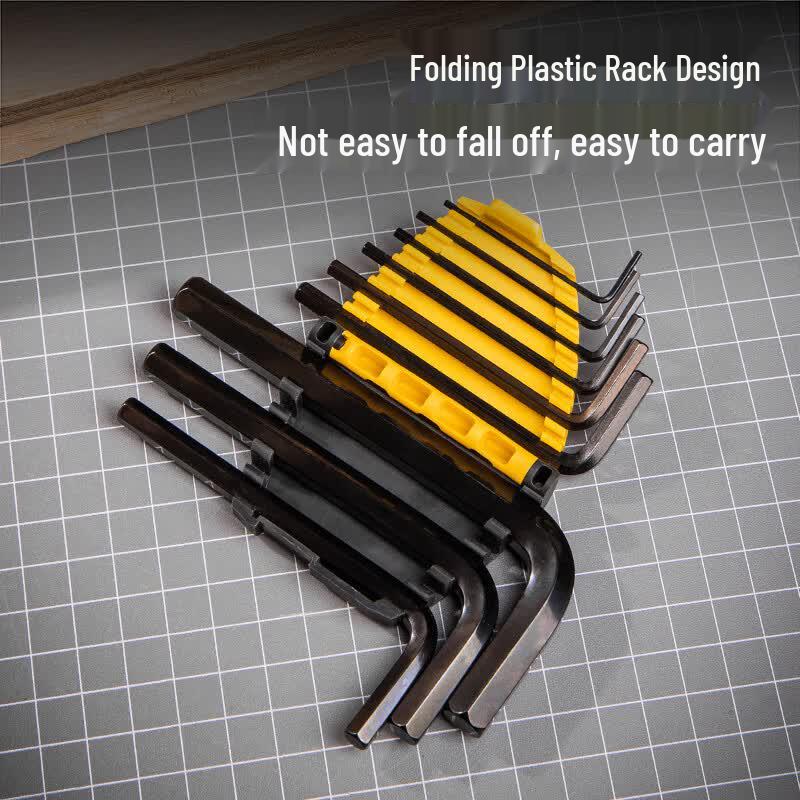 Deli High-Hardness Rust-Proof Hex Wrench Set (9-Piece)