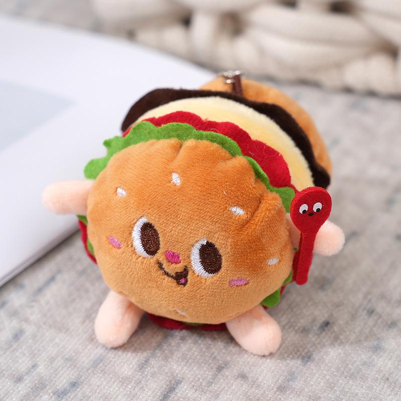 Burger Cute Hot Dog Chicken Leg Plush Pendant Small Doll Backpack Pendant Keychain For Kids Adults Children's Birthday Gift Holiday Present