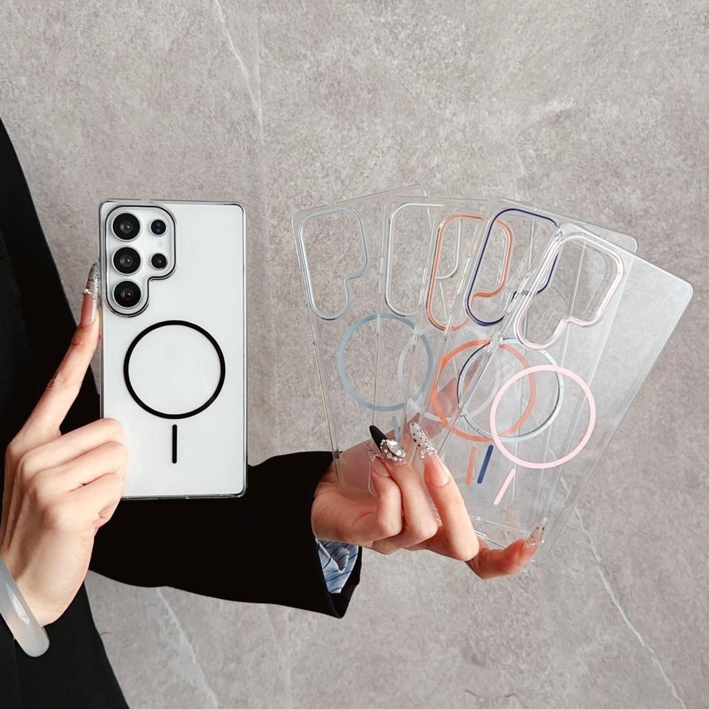 Applicable To Samsung S25ultra Mobile Phone Case S25 Anti Fall S24 Magnetic S24plus Transparent New Acrylic Hard