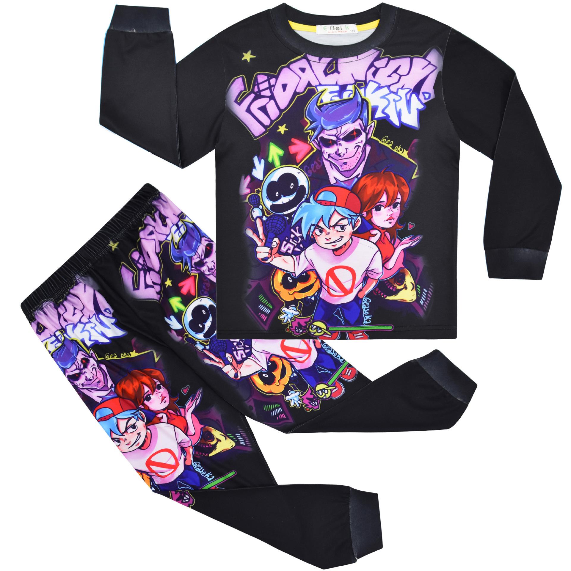 

Halloween, Cartoon Digital Printing, Middle-Aged And Older Children S Loungewear Long-Sleeved Set 6005 120