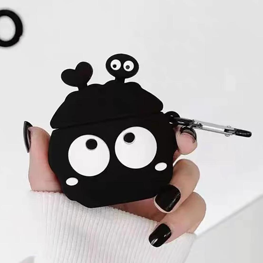 Black Silicone Earphone Case For AirPods 4 3 2 1 Pro2 Cover TPU Headphone Charing Box For AirPods Pro 2 2nd 4th Cases With Hook