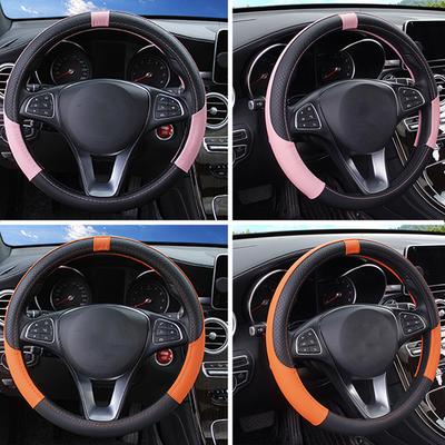 38CM Universal Car Steering Wheel Cover Leather Car Steering Sleeve Car Accessories Auto Steering-Weel Covers Auto Upholstery