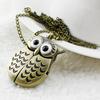 Retro Owl Shape Pendant Analog Pocket Watch Chain Necklace Unisex Jewelry Gift