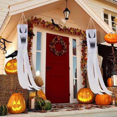 Halloweenvindstrumpor Spökvindstrumpa Banderoll Spöklik Halloween Spökvindstrumpa Dekorationer för Gård Trädgård Utomhus Hem