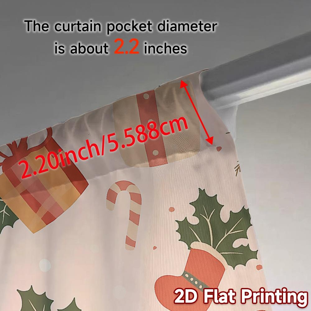 2pcs,Curtains Christmas Ornaments Gift Bell Candy Popular Curtains&Drapes Versatile 100% Polyester Curtains Decorations Inside