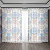 2PC Home Decoration Curtains With Diagonal Flower And Rod Pocket Curtains, Kitchen, Coffee Shop, Living Room, Balcony, Garden
