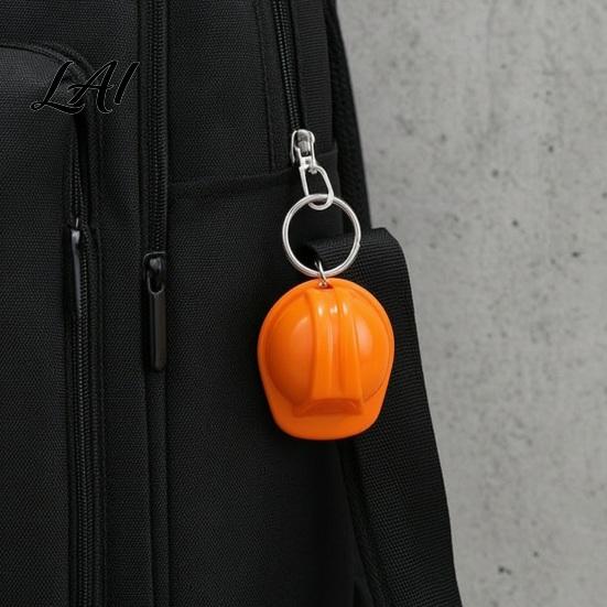 Plastic Key Chain 5Pcs Mini Security Helmet Keychain Simulated Construction Backpack Accessories Ring Holder Decorative Keychain Pendant for