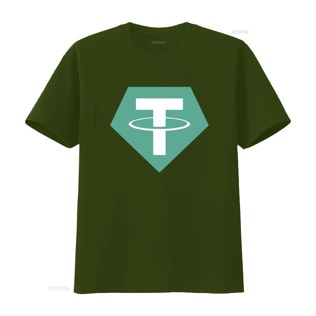 Usdt Tether Small Logo Cryptocurrency Bitcoin Crypto Coin Softstyle T Shirt vintage Washed Stretched streetwear