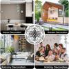 Handcrafted Black & White Metal Wind Spinner - Intricate Floral Design, Dual-Direction Spinning Garden Chime | No Power Needed