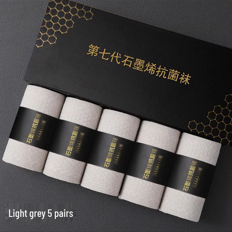 Ginger Graphene Men's 7th Gen Antibacterial Business Mid-Calf Socks, Breathable, Sweat-Absorbent Cotton for Autumn/Winter