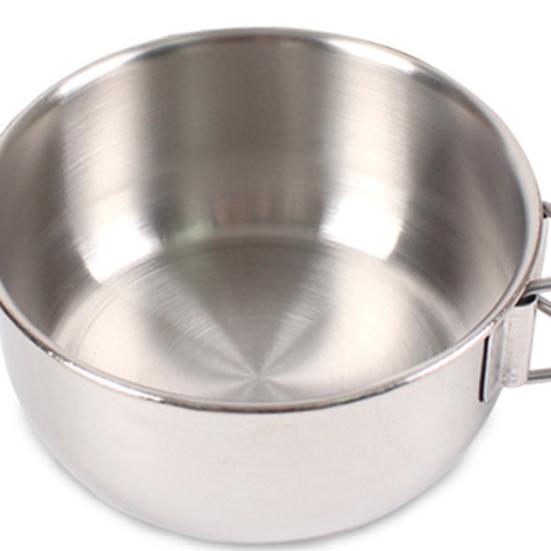 2Pcs/Set 500ml/650ml Camping Folding Bowl Stackable Anti Rust Stainless Steel Camping Bowl