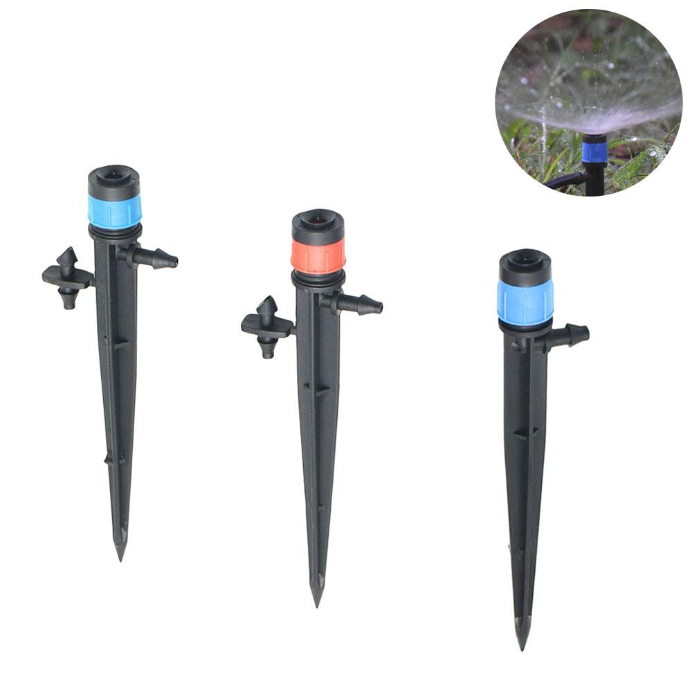 10 Pcs All-round Scattering Dripper Sprinklers With Support 13cm 360 Degrees Watering Sprinklers Garden Water Irrigation System