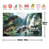 Prähistorische Dinosaurierfamilie Kulisse Dschungel-Wasserfall-Szene Hintergrundtuch für Kindergeburtstagsparty