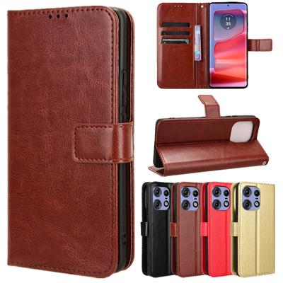 Leather Flip Case for Moto Edge 50 Pro Motorola Edge 50 Fusion Ultra Protective Cover Wallet Card Slot Stand Shockproof Holder Protection Cover