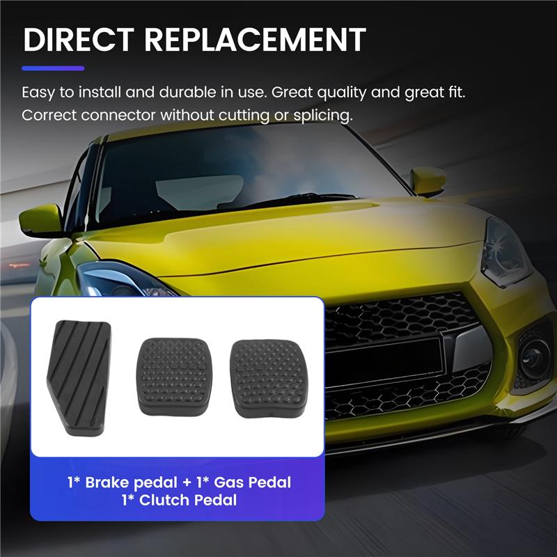 WO-3PCS Car Accelerator Clutch Brake Pedal Rubber Pad Pedal Cover Kit For Suzuki Swift 49451-60B00