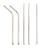 Colorful Stainless Steel Drinking Straws Straight and Bent Reusable Filter With Brush DIY Tea Coffee Tools Party Bar Accessories