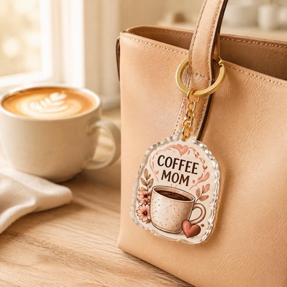 8pcs Colorful Mini Key Chains Acrylic Bag Charm Key Ring New 2D Flat Acrylic Keychain Set Gift