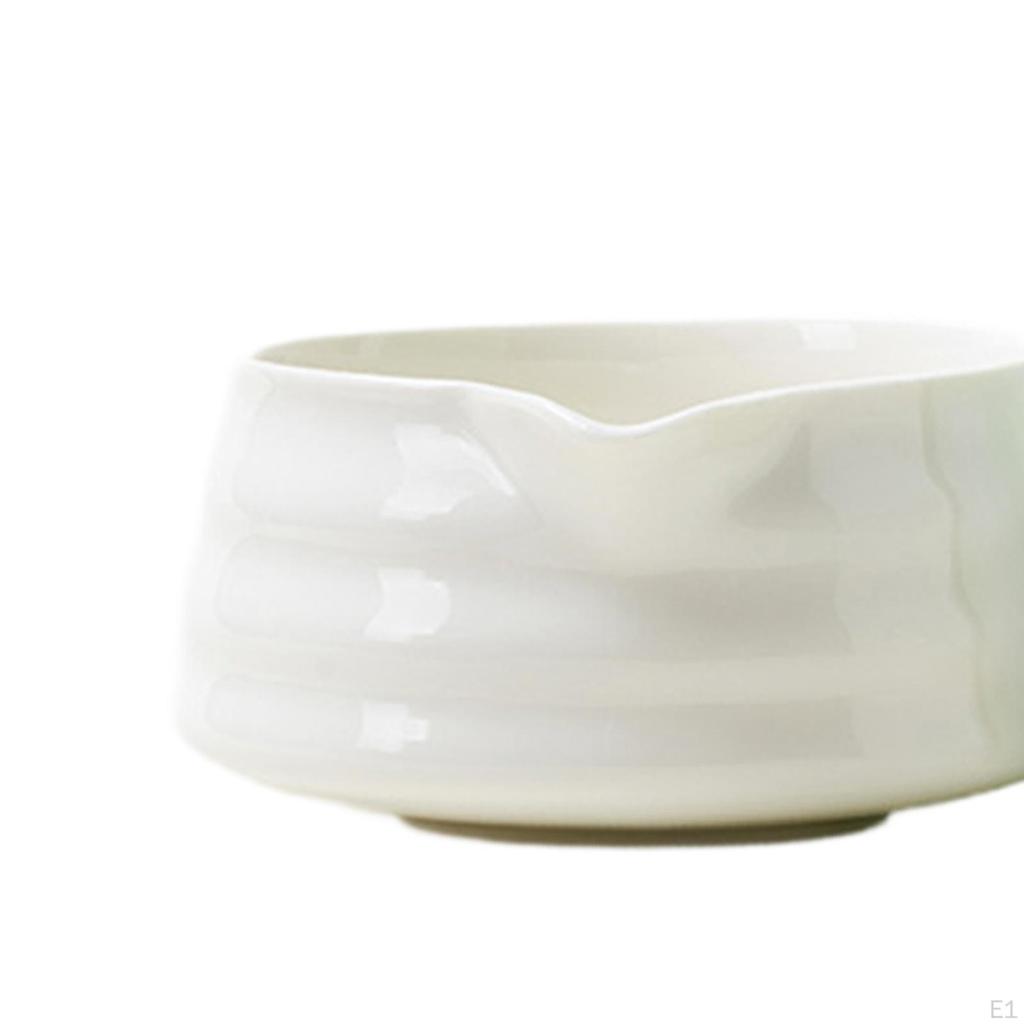Ceramic Matcha Bowl Handcrafted Porcelain Tea with Pouring Spout for Friends Household