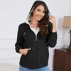 Women's Casual Color Hooded Windbreaker Jacket Long Sleeve for Outdoor Sports