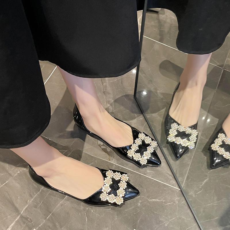 Shoes for Women 2024 New Casual Red Women's Spring Autumn Pointed Toe French Flat Sole Shoes Ladies Shoes Loafers Zapatos Mujer