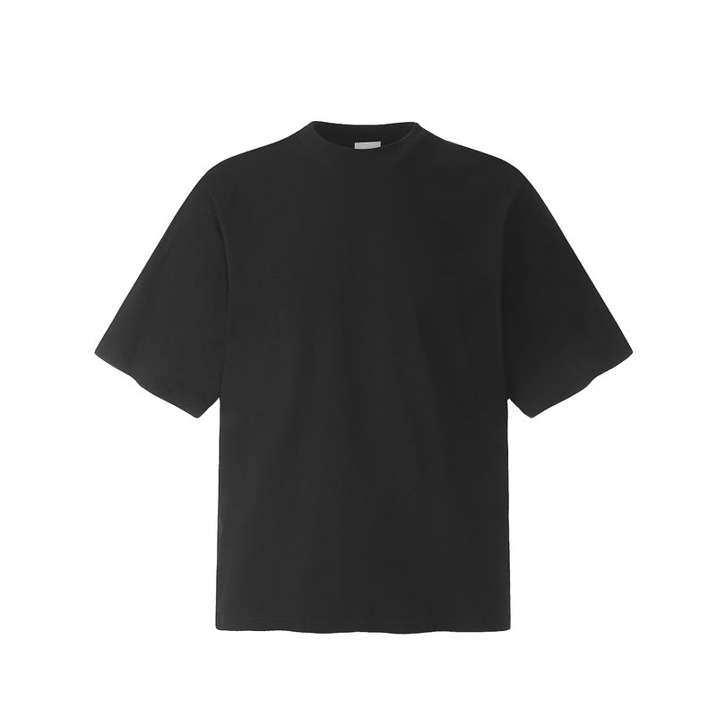 Kisko Summer American-Style Solid Color Round Neck Cool Short-Sleeve T-Shirt for Men and Women, High Street Loose Casual Simple Basic Tee