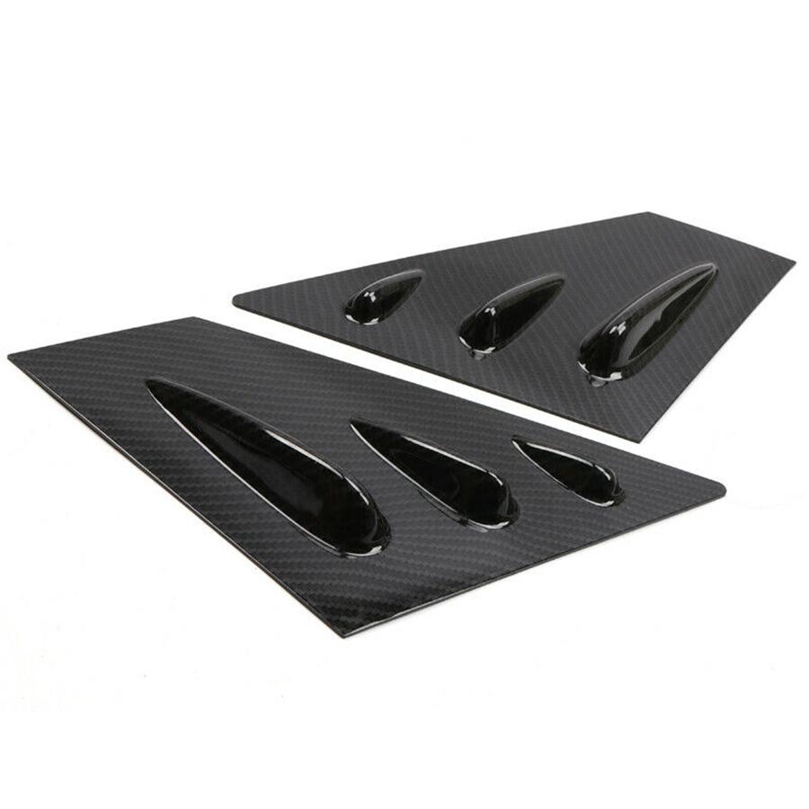 2x Carbon Fiber Look Front Window Louver Cover Trim For Subaru WRX STi 2015-2020