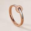 Japanese and Korean Titanium Steel English Half Circle Shell Ring Women's Retro Temperament Index Finger