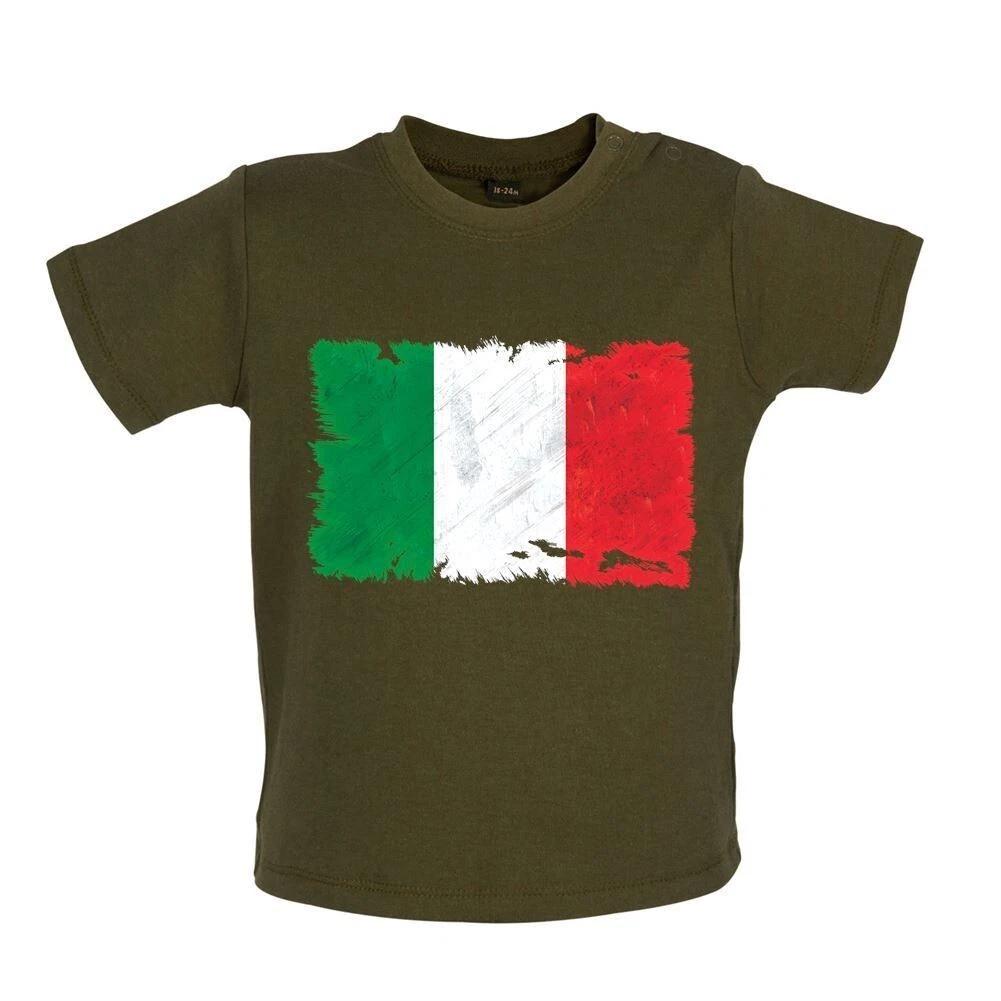 

Italy Grunge Style Flag -Baby Kids Boys Girls Unisex T-Shirt / Romper Tees Top- Italian Flags Travel Country 120
