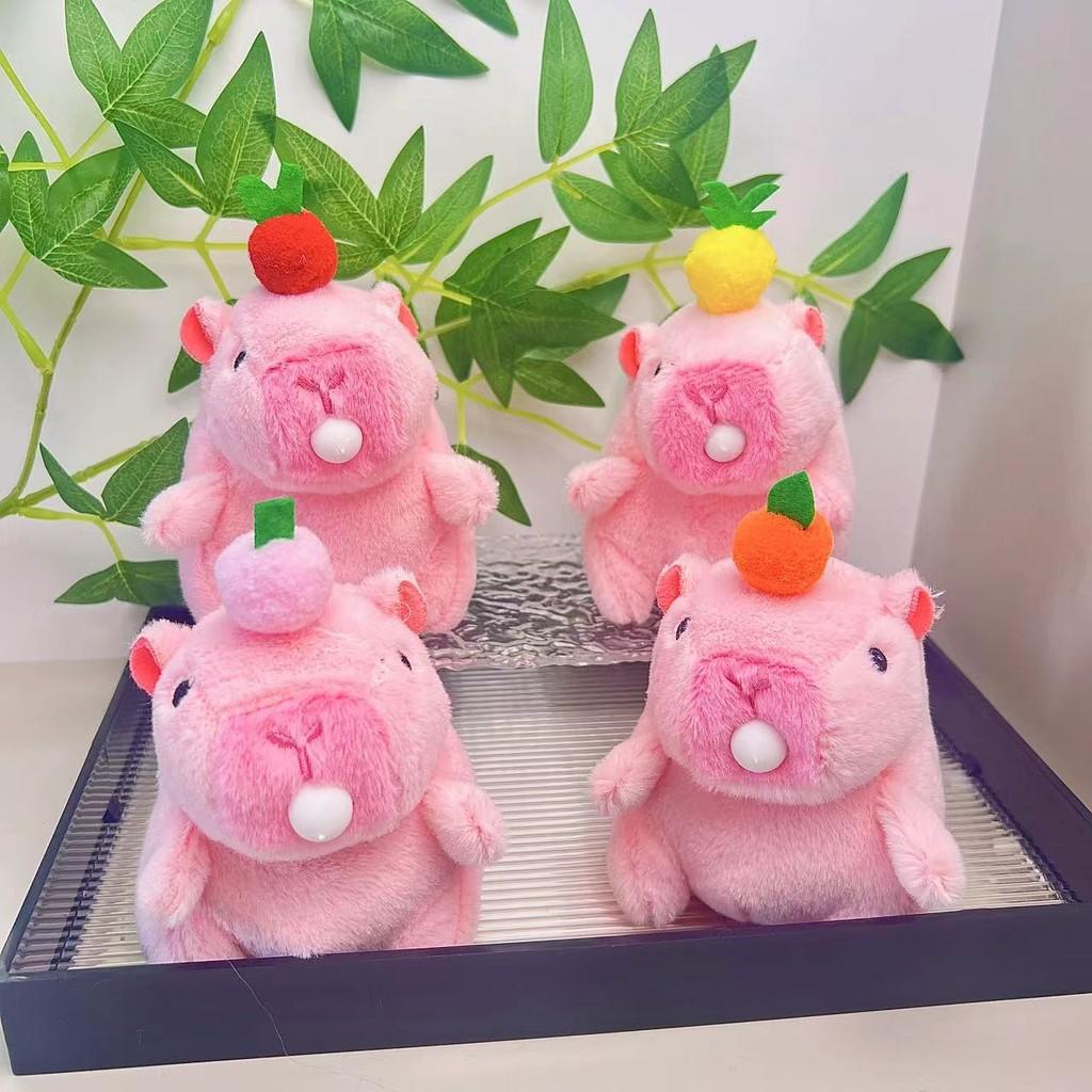 Cute Capybara Plush Keychain Adorable Animal Doll Soft Fluffy Hanging Accessory