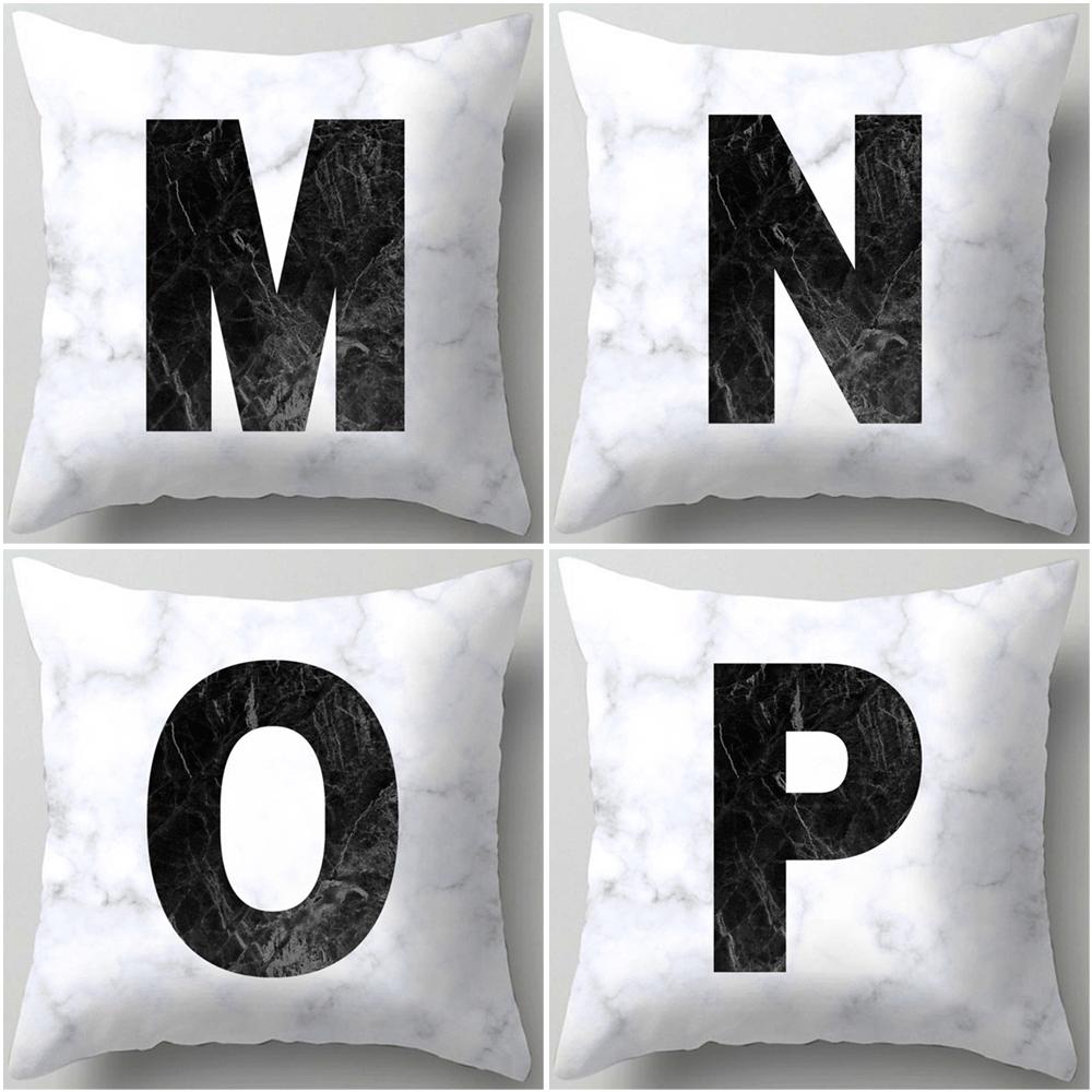Marble Letter Print Pillowcase Decorative Pillow Sofa Cushion Cover Home Decor Pillowcase