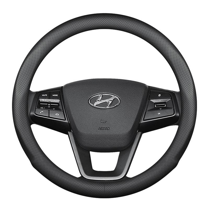 Hyundai Leather Steering Wheel Cover for Tucson, IX35, Sonata, Santa Fe, Elantra, Reina, Veloster