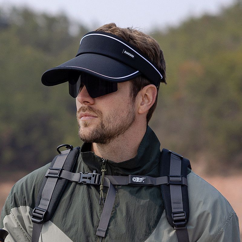 

9244 Summer UV Protection Sunglasses Integrated Peaked Baseball Topless Hat Men s Outdoor Sports Sun-Shade Sun Protection Hat Black