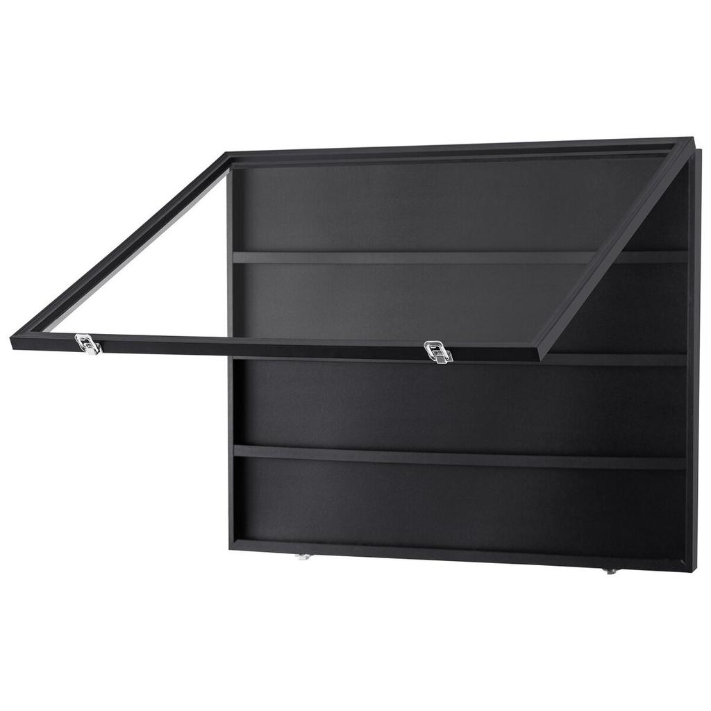 36 Graded Sports Card Display Case, 30.5x24.3x2.1 In, Baseball Card Display Frame with 98% UV Protection Clear View PC Glass, Lockable Wall Cabinet