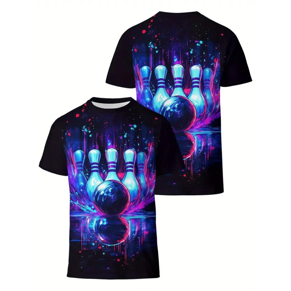T shirt 3D Print Men's Bowling Lovers Sport Tees Casual Plus Size Unisex Top Summer Street Youth Man Clothing