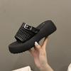 Summer Ladies Thick-soled Fashion Slippers Breathable Mesh Sponge Cake Base One Kick Women's Sandals Leisure Dress Women Shoes