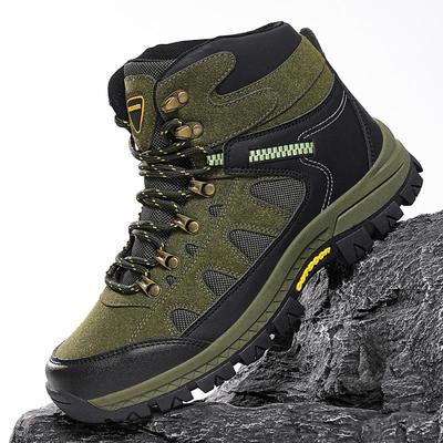Men Boots High-Top Casual Men Shoes Anti Slip Hiking Shoes Men Comfortable Durable Non-Slip Sole Lace-Up Outdoor Men Sneakers