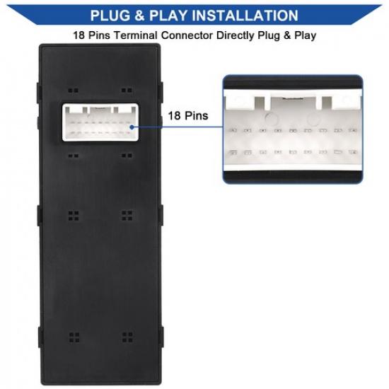 Master Window Switch Control Button For 2015 2016 2017 2018  Hyundai Sonata