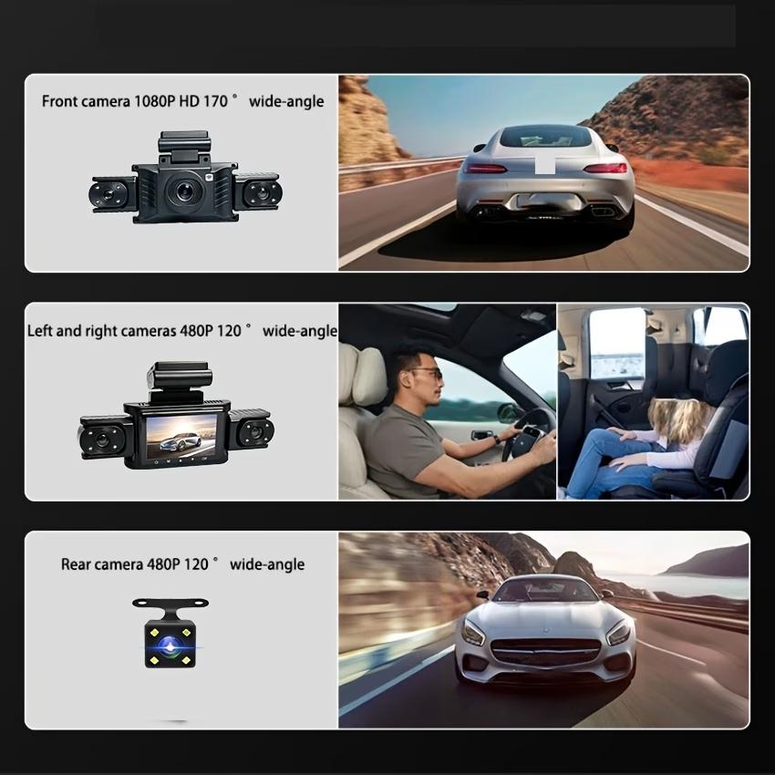 4-Kanal WiFi Dashcam, Weitwinkel, Nachtsicht, G-Sensor, Parkmodus & Schleifenaufnahme, Universell für verschiedene Fahrzeuge