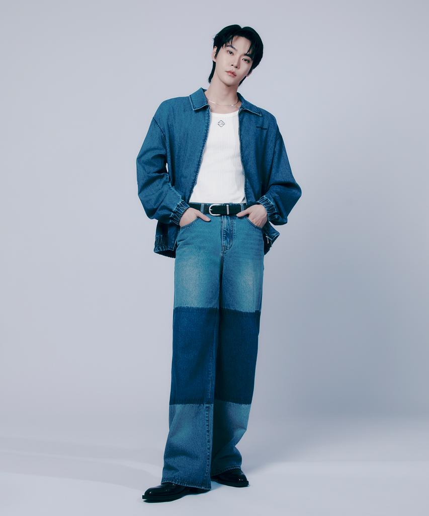 CITYBREEZE Color Block Wide Denim Pants_Indigo