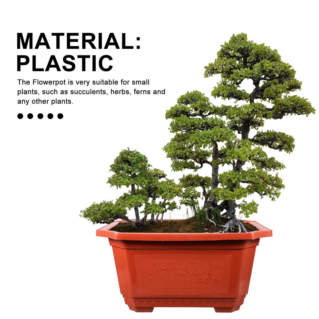 10 Pcs Ai Blue Clay Plant Pots Bonsai Rectangular Planters for Outdoor Plants Japanese Decorative Indoor Terracotta