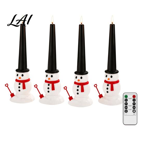Modern Christmas Decorative Lamps Candle Light 3D Printed Santa Snowman Tree Light with Remote Unique Holiday Interior Lighting Control LED